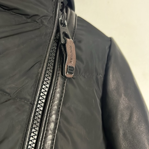 Rudsak Roya Asiatic Raccoon-Fur-Trim Asymmetrical Down Coat Puffer Winter Jacket - Picture 6 of 13